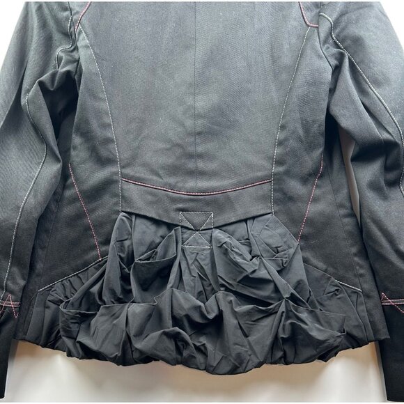 CARLO PIK Women's Black Tailored Punk Statement Jacket Milan Street Style Sz 6 - Picture 8 of 13